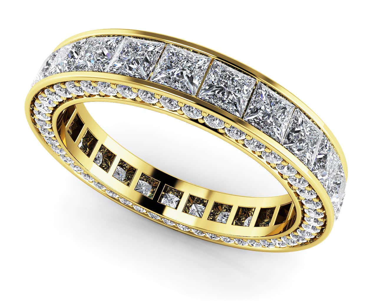 Breathtaking Princess And Round Eternity Lab-Grown Diamond Ring with 1.74 ct.(finished) 1mm, 1.75mm - Image 2