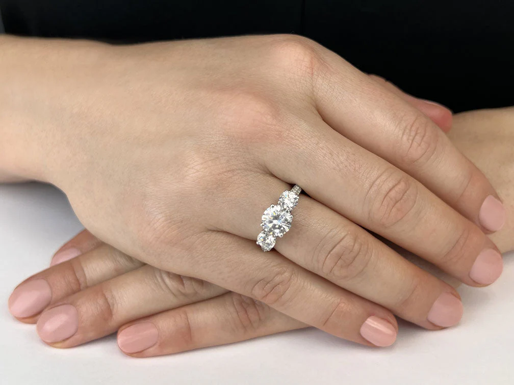 Breathtaking Scroll Diamond Engagement Ring with 1.76 ct. (1.00 ct. center diamond) - Image 3