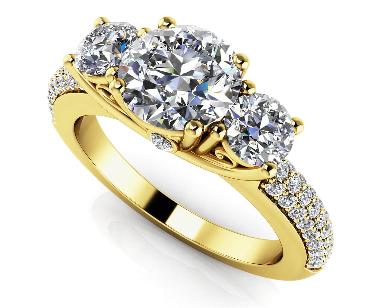 Breathtaking Scroll Lab-Grown Diamond Engagement Ring with 1.36 ct. (0.75 ct. center diamond) - Image 2