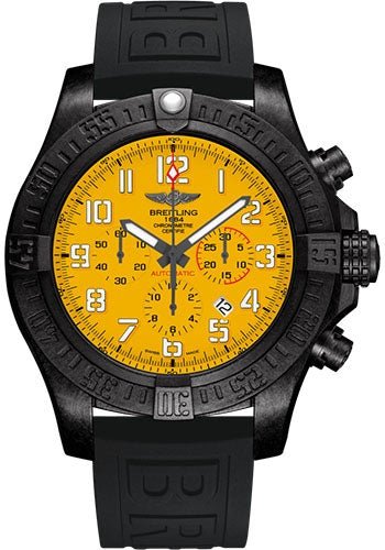 Breitling Avenger Hurricane 12h Watch - Breitlight - Cobra Yellow Dial - Black Diver Pro III Strap - Folding Buckle - XB0170E41I1S1