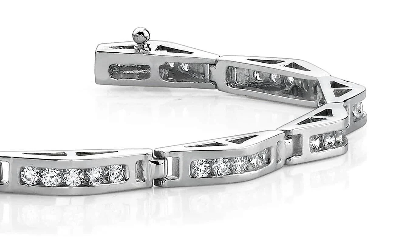 Bridge Link Lab-Grown Diamond Bracelet with 1.98 ct.(finished) 2mm