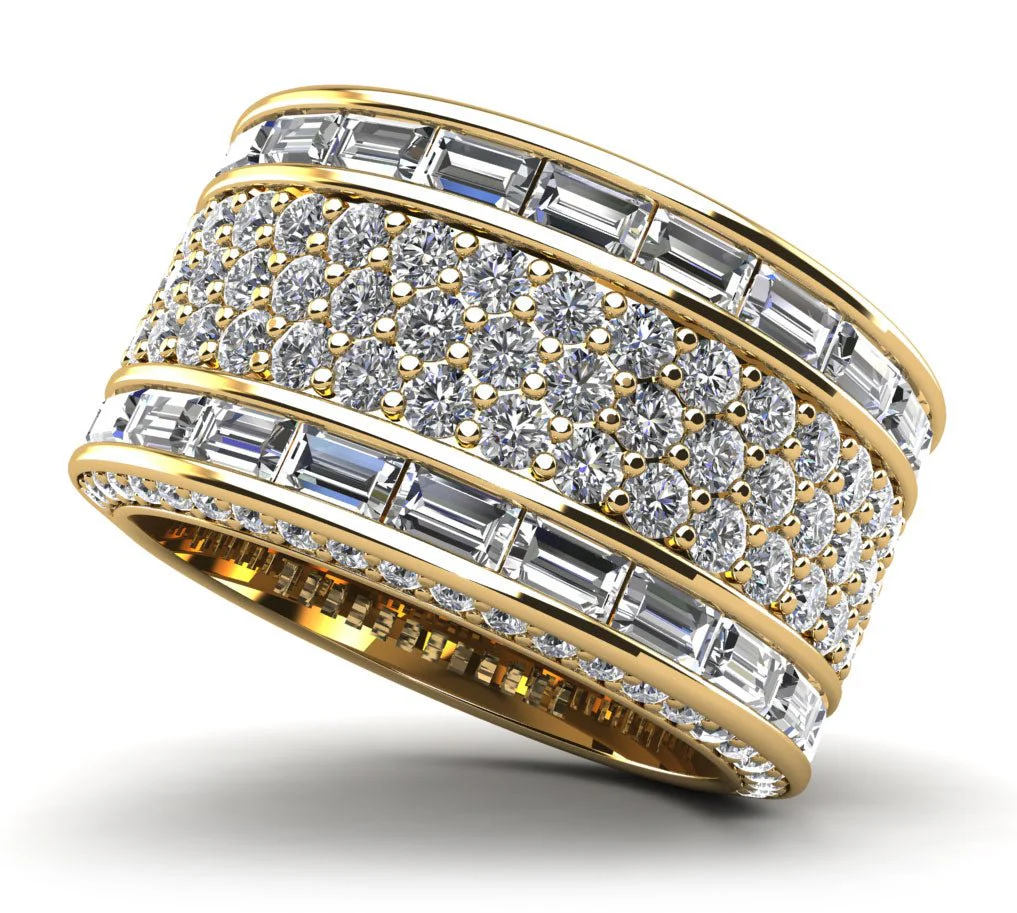 Brilliance Diamond Anniversary Diamond Ring with 3.15 ct.(finished) 2.8x1.8mm, 1.2mm, 1.8mm - Image 2