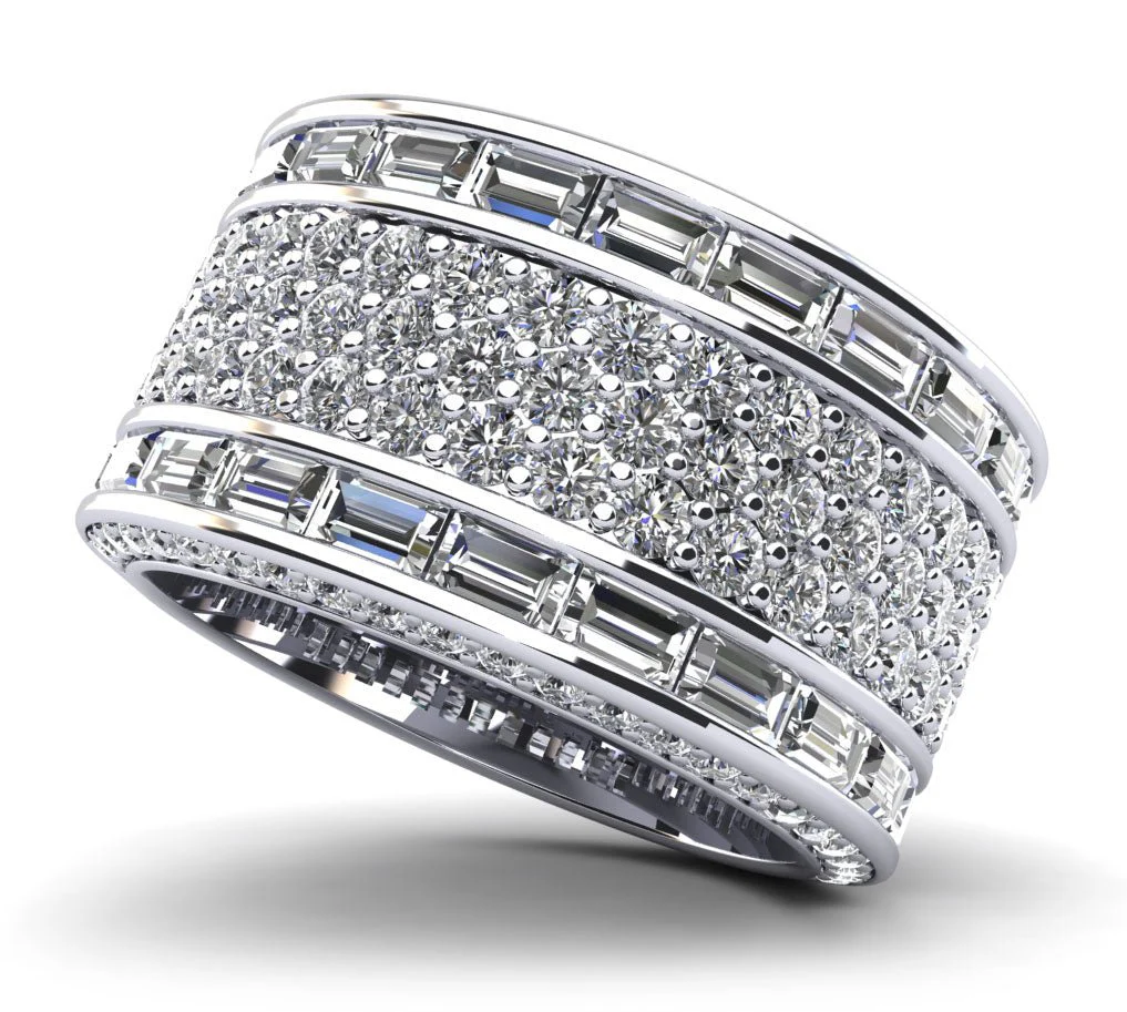 Brilliance Lab-Grown Diamond Anniversary Ring with 3.15 ct.(finished) 2.8x1.8mm, 1.2mm, 1.8mm