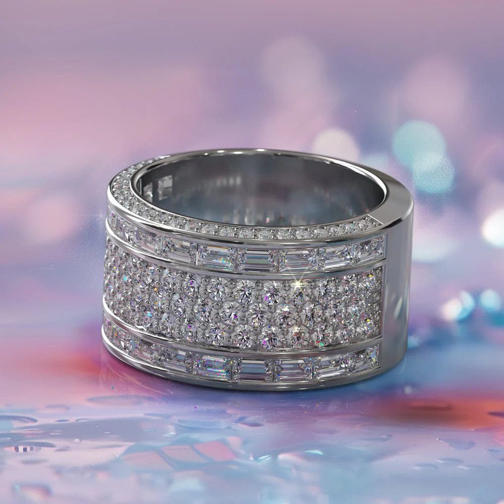 Brilliance Lab-Grown Diamond Anniversary Ring with 3.15 ct.(finished) 2.8x1.8mm, 1.2mm, 1.8mm - Image 3