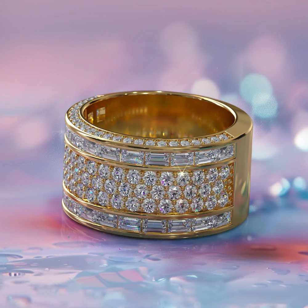 Brilliance Lab-Grown Diamond Anniversary Ring with 3.15 ct.(finished) 2.8x1.8mm, 1.2mm, 1.8mm - Image 4