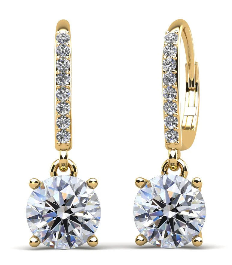Brilliance Diamond Drop Lab-Grown Diamond Earrings with 0.48 ct. (2X0.12 ct. center diamonds) - Image 2