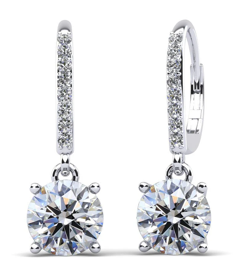 Brilliance Diamond Drop Lab-Grown Diamond Earrings with 1.50 ct. (2X0.63 ct. center diamonds)
