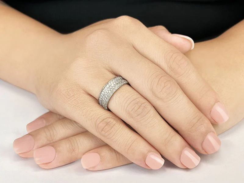 Brilliant 5 Row Diamond Eternity Ring  with 1.98 ct.(finished) 1.2mm, 1.3mm - Image 3