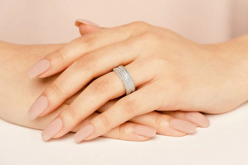 Brilliant 5 Row Diamond Eternity Ring  with 1.98 ct.(finished) 1.2mm, 1.3mm - Image 5