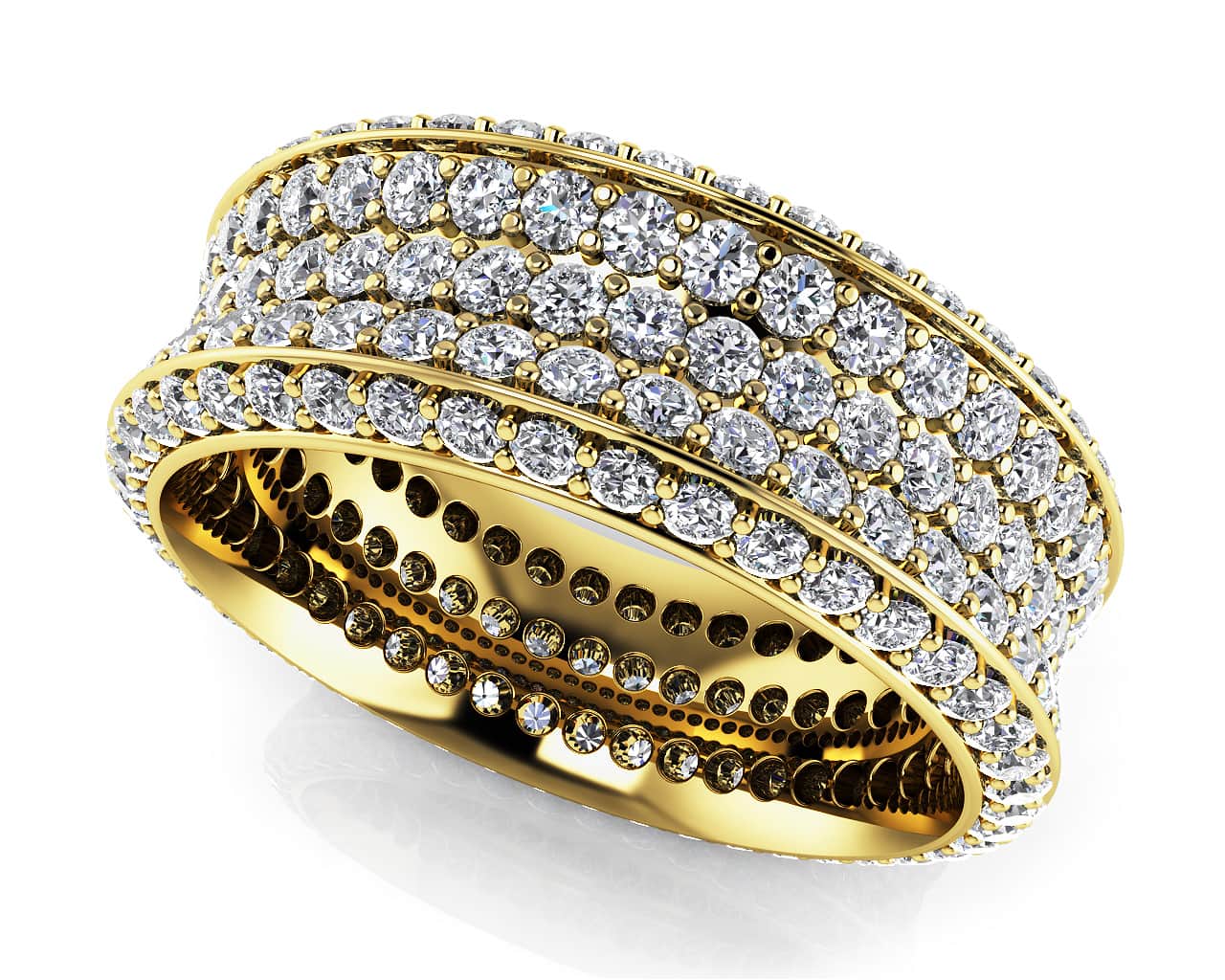 Brilliant 5 Row Lab-Grown Diamond Eternity Ring with 1.98 ct.(finished) 1.2mm, 1.3mm - Image 2