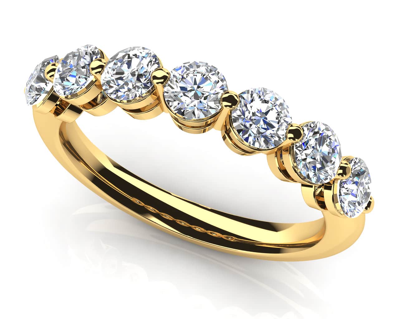 Brilliant 7 Diamonds Lab-Grown Diamond Anniversary Ring with 1.05 ct.(finished) 3.4mm - Image 2