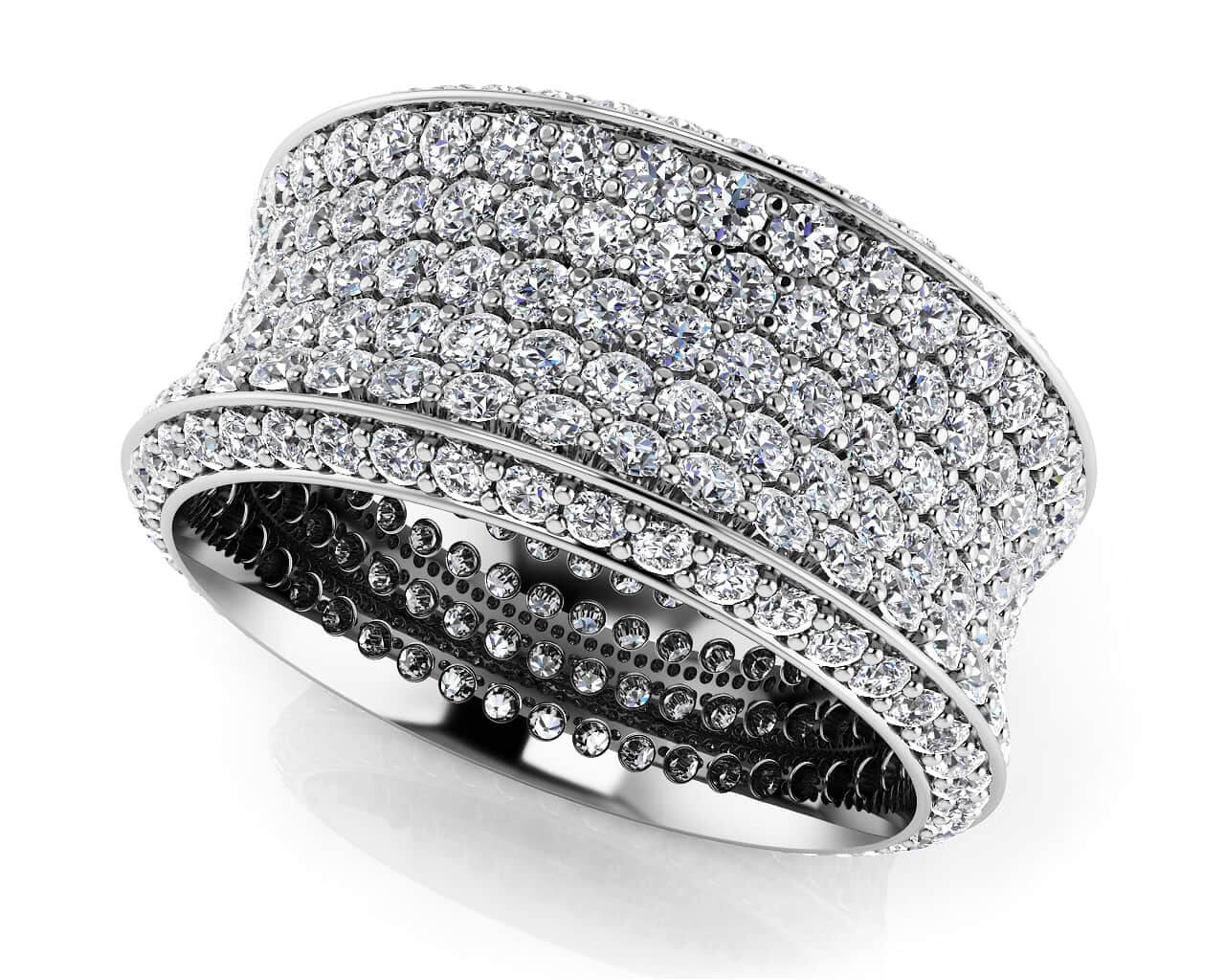 Brilliant 7 Row Lab-Grown Diamond Eternity Ring with 2.79 ct.(finished) 1.2mm, 1.3mm