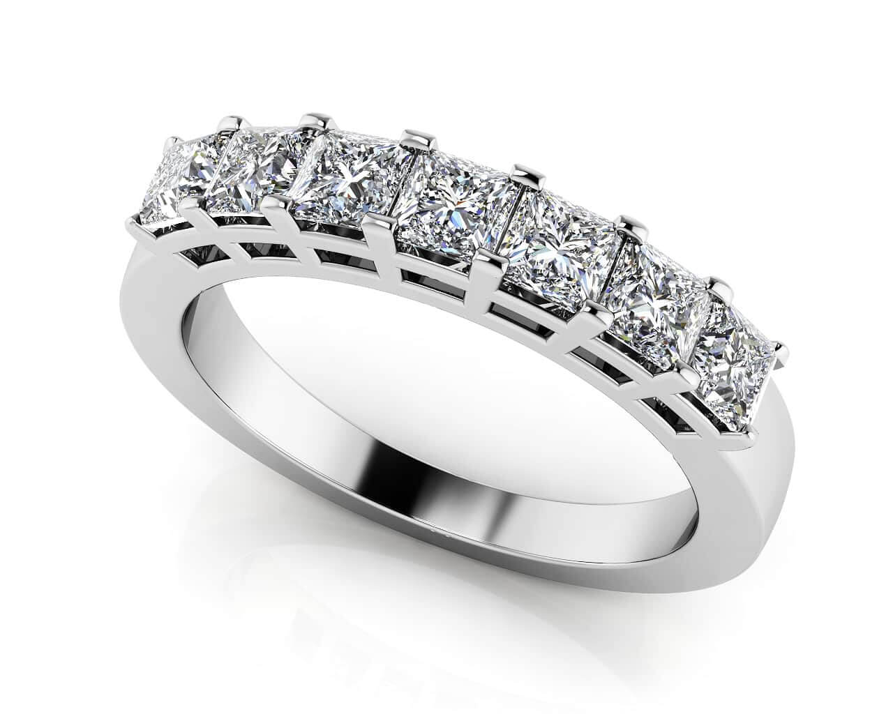 Brilliant Cut Dazzling Diamond Anniversary Diamond Ring with 0.98 ct.(finished) 2.9mm