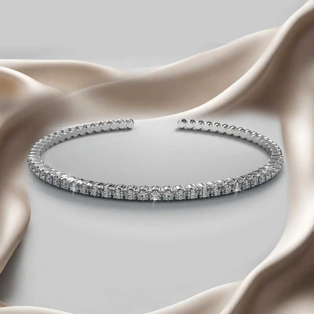 Brilliant Cut Diamond Flexible Lab-Grown Diamond Bangle with 0.68 ct.(finished) 1.75mm - Image 3