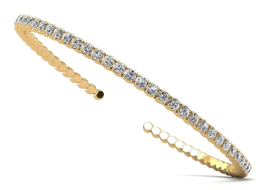 Brilliant Cut Diamond Flexible Lab-Grown Diamond Bangle with 1.19 ct.(finished) 2.2mm - Image 2