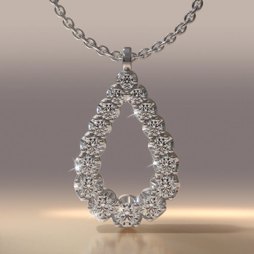 Brilliant Cut Graduated Diamond Pendant with 1.53 ct.(finished) - Image 3
