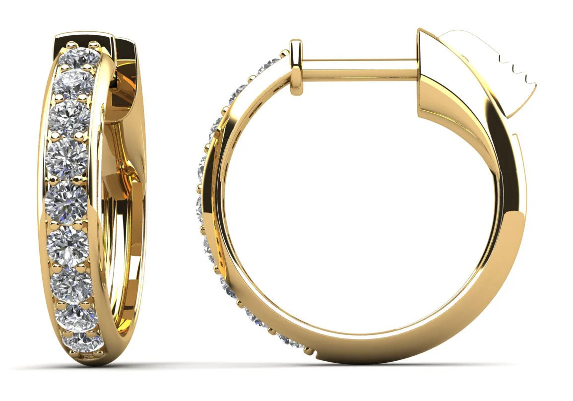 Brilliant Cut Huggie Diamond Hoops Lab-Grown Diamond  with 0.45 ct.(finished) 1.8mm - Image 2