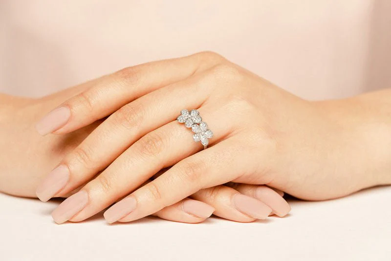 Brilliant Cut Joyful Flowers Diamond Ring with 0.51 ct.(finished) - Image 5