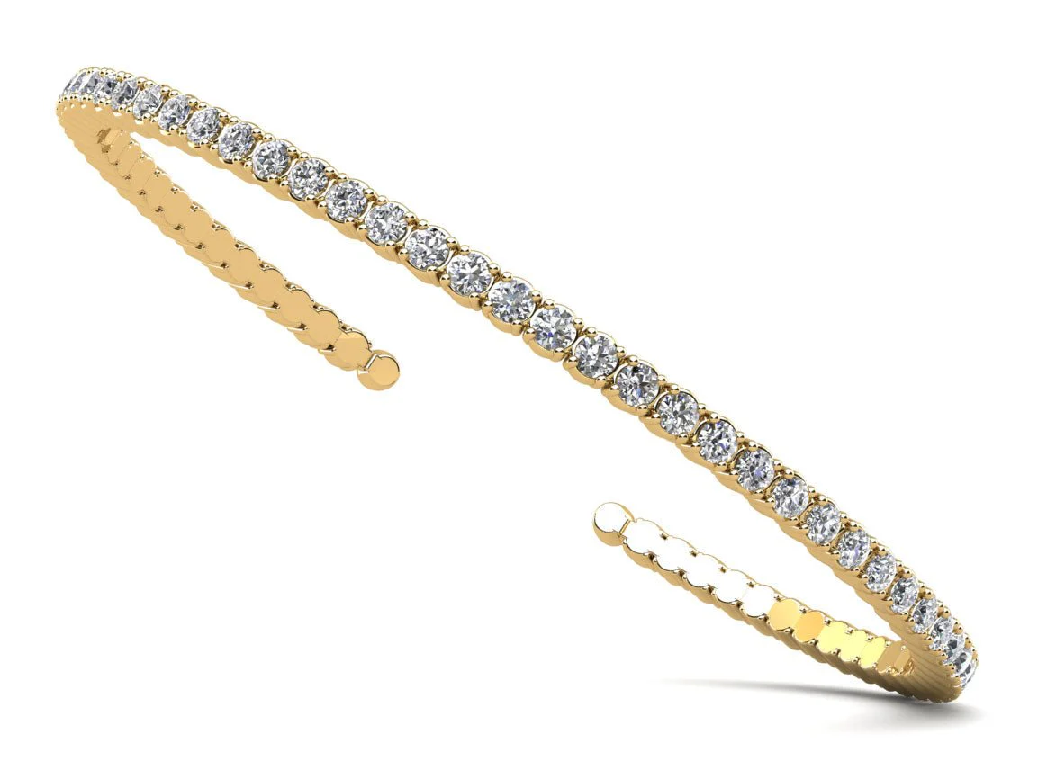 Brilliant Cut Round Diamond Flexible Lab-Grown Diamond Bangle with 2.46 ct.(finished) 2.2mm - Image 2