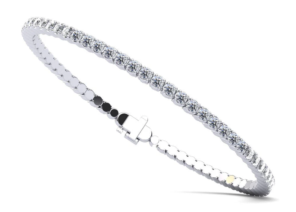 Brilliant Cut Round Flexible Bangle Diamond with 3.12 ct.(finished) 2.5mm