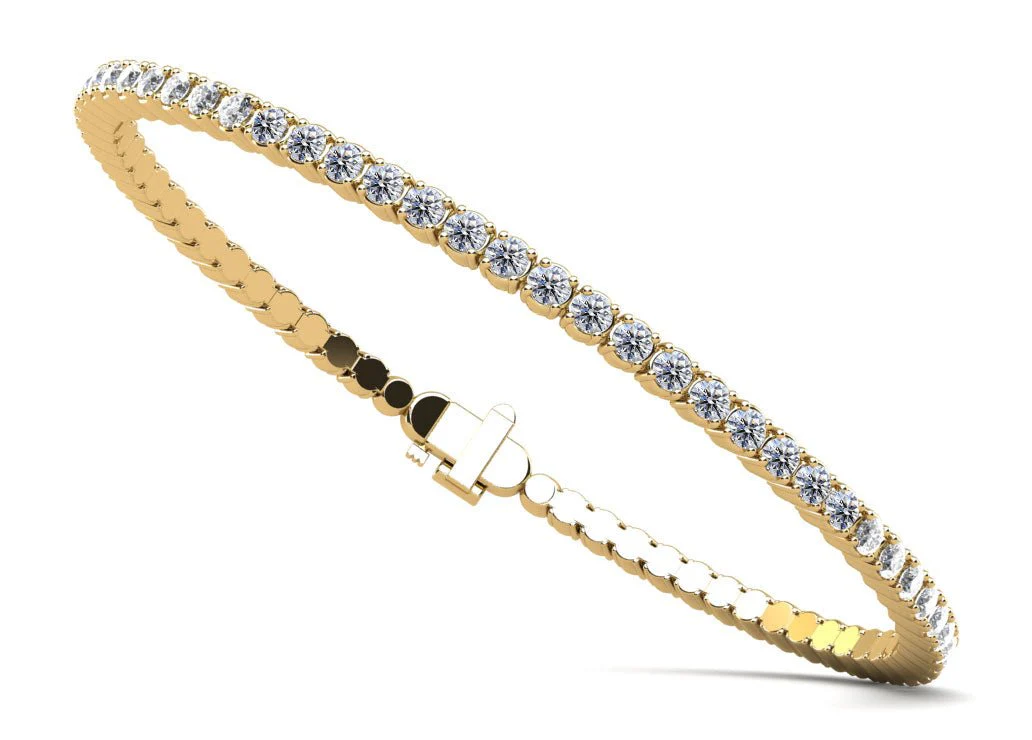 Brilliant Cut Round Flexible Lab-Grown Diamond Bangle with 2.05 ct.(finished) 2mm - Image 2
