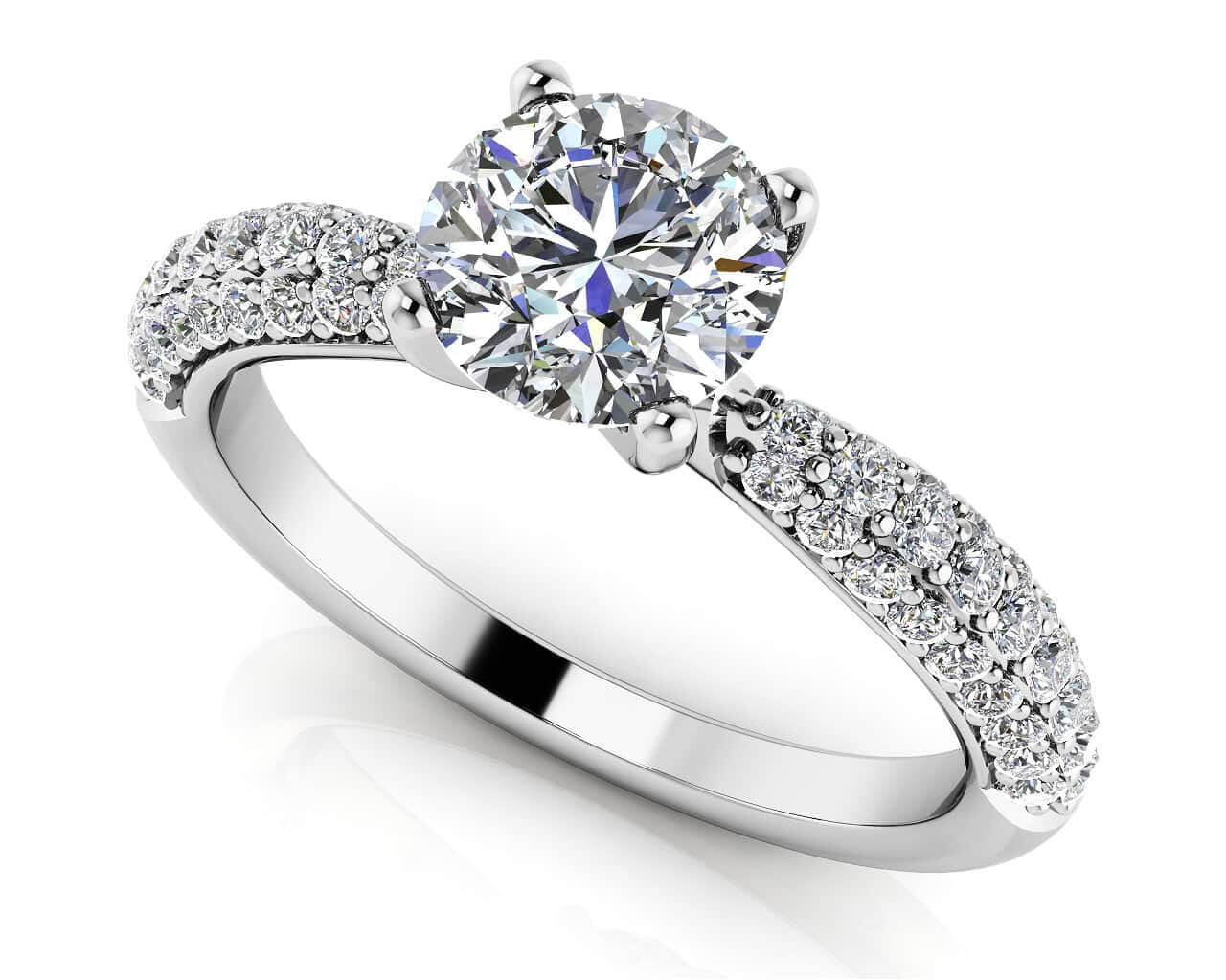 Brilliant Diamond Lab-Grown Diamond Engagement Ring With Side Stones with 1.73 ct. (1.25 ct. center diamond)