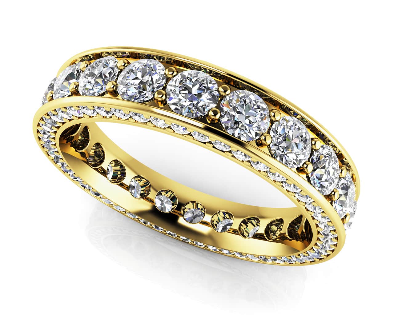 Brilliant Eternity Ring With Side Stones Diamond with 3.20 ct.(finished) 1mm, 3.3mm - Image 2