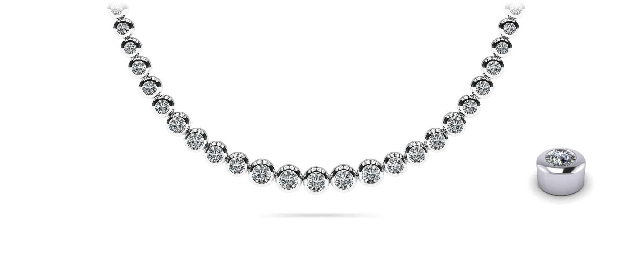 Brilliant Fire Graduated Diamond Strand Diamond Necklace with 3.05 ct.(finished)