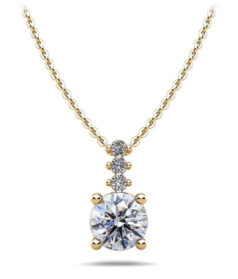 Brilliant Round Drop Lab-Grown Diamond Pendant with 0.55 ct.(finished) 1.5mm, 5mm - Image 2