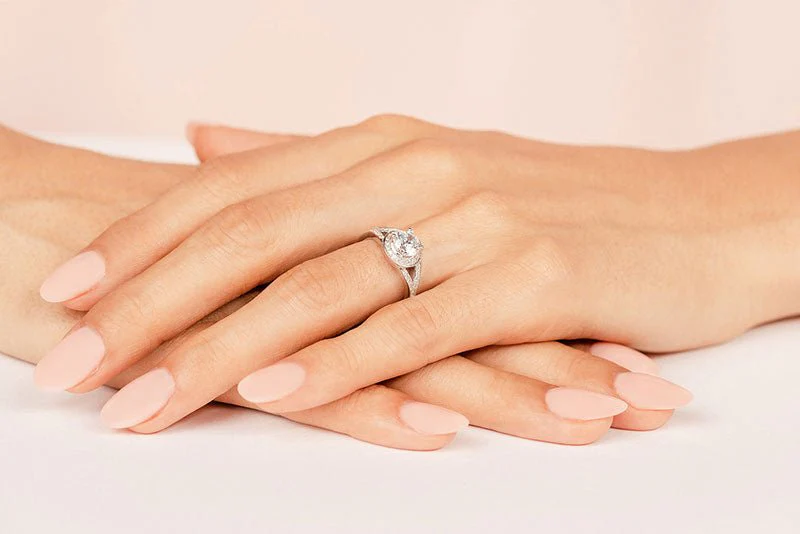 Brilliant Round Halo Diamond Engagement Ring with 1.01 ct. (0.75 ct. center diamond) - Image 3