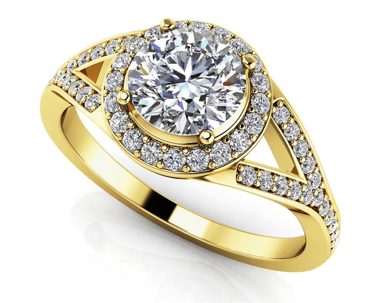 Brilliant Round Halo Lab-Grown Diamond Engagement Ring with 2.33 ct. (2.00 ct. center diamond) - Image 2