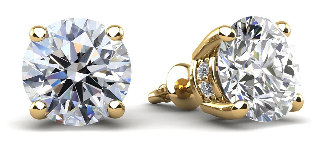 Brilliant Stud Earrings with Side Diamonds Lab-Grown Diamond  with 4.16 ct. (2X2.00 ct. center diamonds) - Image 2