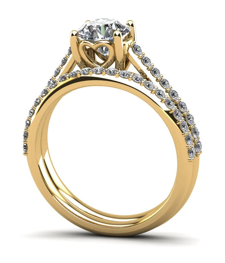 Brilliant Sweetheart Diamond Bridal Set Diamond  with 2.48 ct. (2.00 ct. center diamond) - Image 2