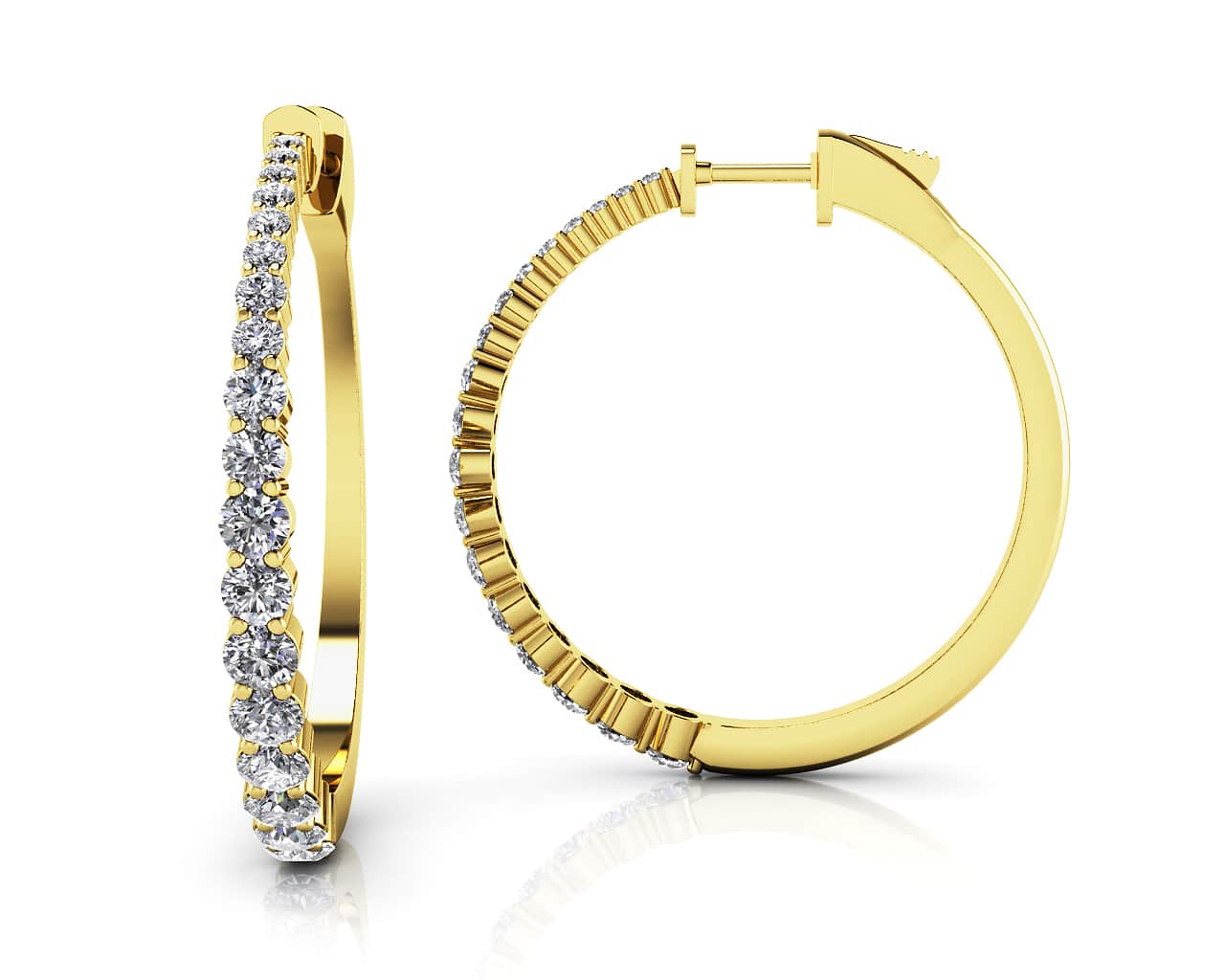 Brilliant Tapered Lab-Grown Diamond Hoop Earrings with 2.13 ct.(finished) - Image 2