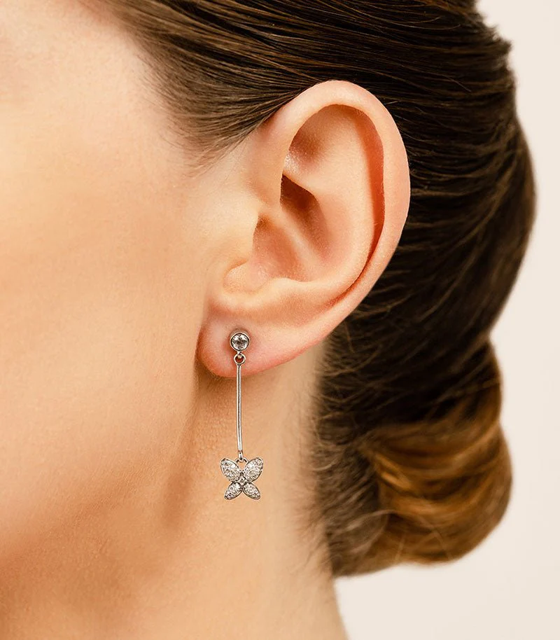 Butterfly Drop Bar Earrings Lab-Grown Diamond with 0.56 ct.(finished) - Image 4