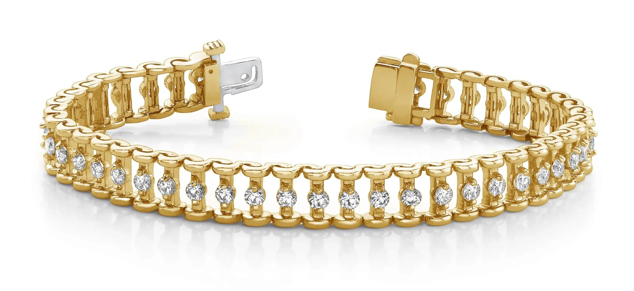 Candlestick Link Diamond Bracelet with 2.09 ct.(finished) 2.25mm - Image 4