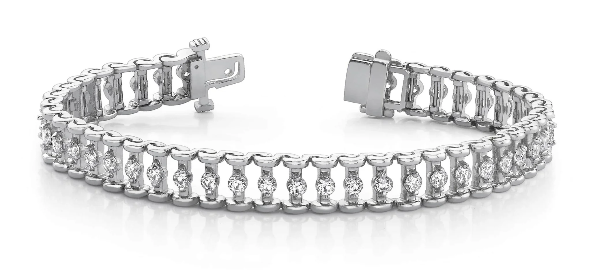 Candlestick Link Diamond Bracelet with 2.99 ct.(finished) 2.5mm - Image 3