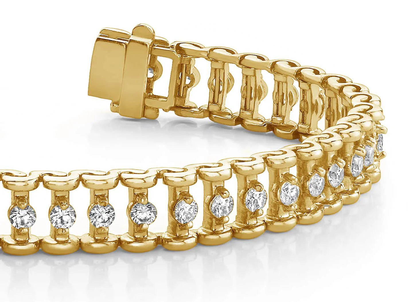 Candlestick Link Diamond Bracelet with 3.96 ct.(finished) 2.8mm - Image 2