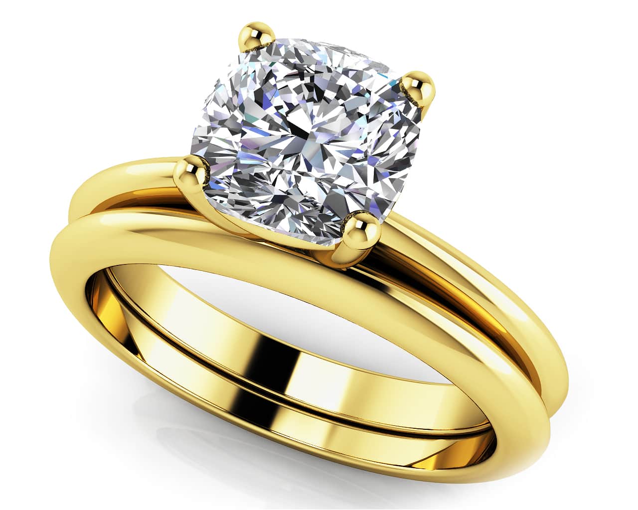 Captivating Cushion Solitaire Bridal Set Diamond with 2.00 ct.(finished) 7mm - Image 2