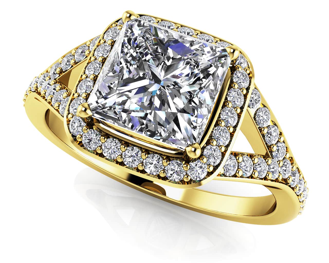 Captivating Diamond Square Frame Lab-Grown Diamond Engagement Ring with 1.75 ct. (1.50 ct. center diamond) - Image 2