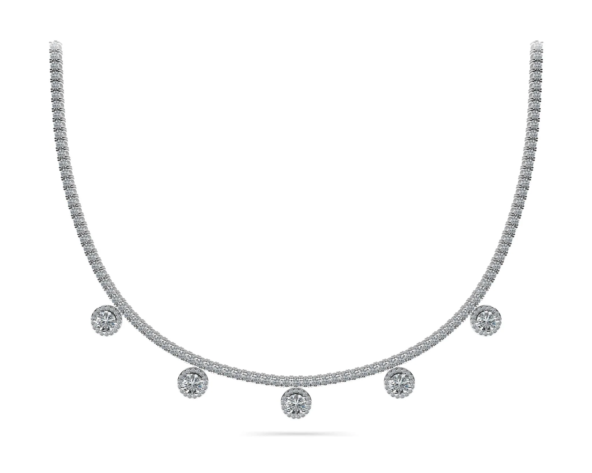 Captivating Diamond Tennis Diamond Necklace with 8.53 ct.(finished) 1mm, 2.2mm, 4.5mm - Image 5