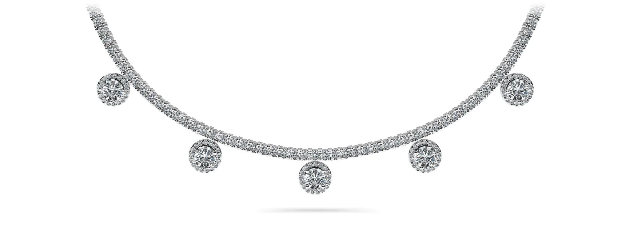 Captivating Diamond Tennis Lab-Grown Diamond Necklace with 8.53 ct.(finished) 1mm, 2.2mm, 4.5mm