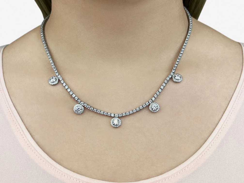 Captivating Diamond Tennis Lab-Grown Diamond Necklace with 8.53 ct.(finished) 1mm, 2.2mm, 4.5mm - Image 3