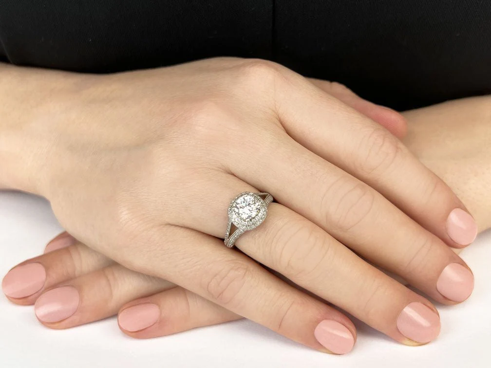 Captivating Double Halo Lab-Grown Diamond Engagement Ring with 1.33 ct. (0.50 ct. center diamond) - Image 3