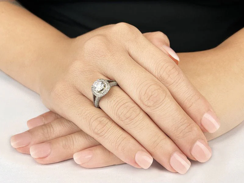 Captivating Double Halo Lab-Grown Diamond Engagement Ring with 2.96 ct. (2.00 ct. center diamond) - Image 6