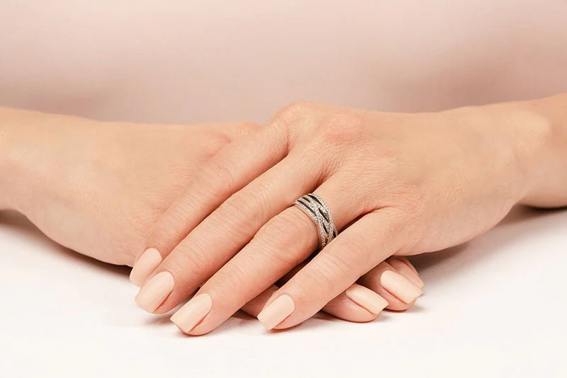 Captivating Woven Band Anniversary Diamond Ring with 0.65 ct.(finished) 1.1mm - Image 3
