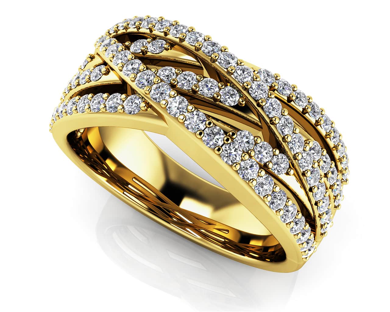 Captivating Woven Band Anniversary Lab-Grown Diamond Ring with 0.65 ct.(finished) 1.1mm - Image 2