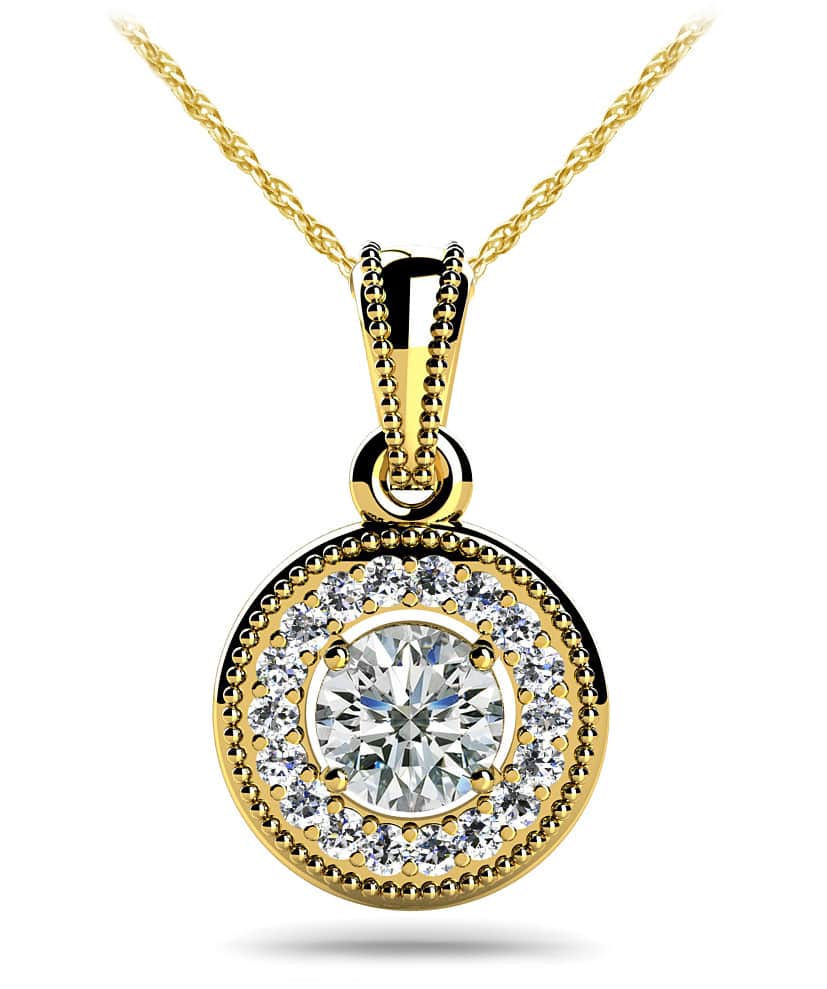Center Diamond Circle Lab-Grown Diamond Pendant with 0.64 ct.(finished) 1.2mm, 5mm - Image 2