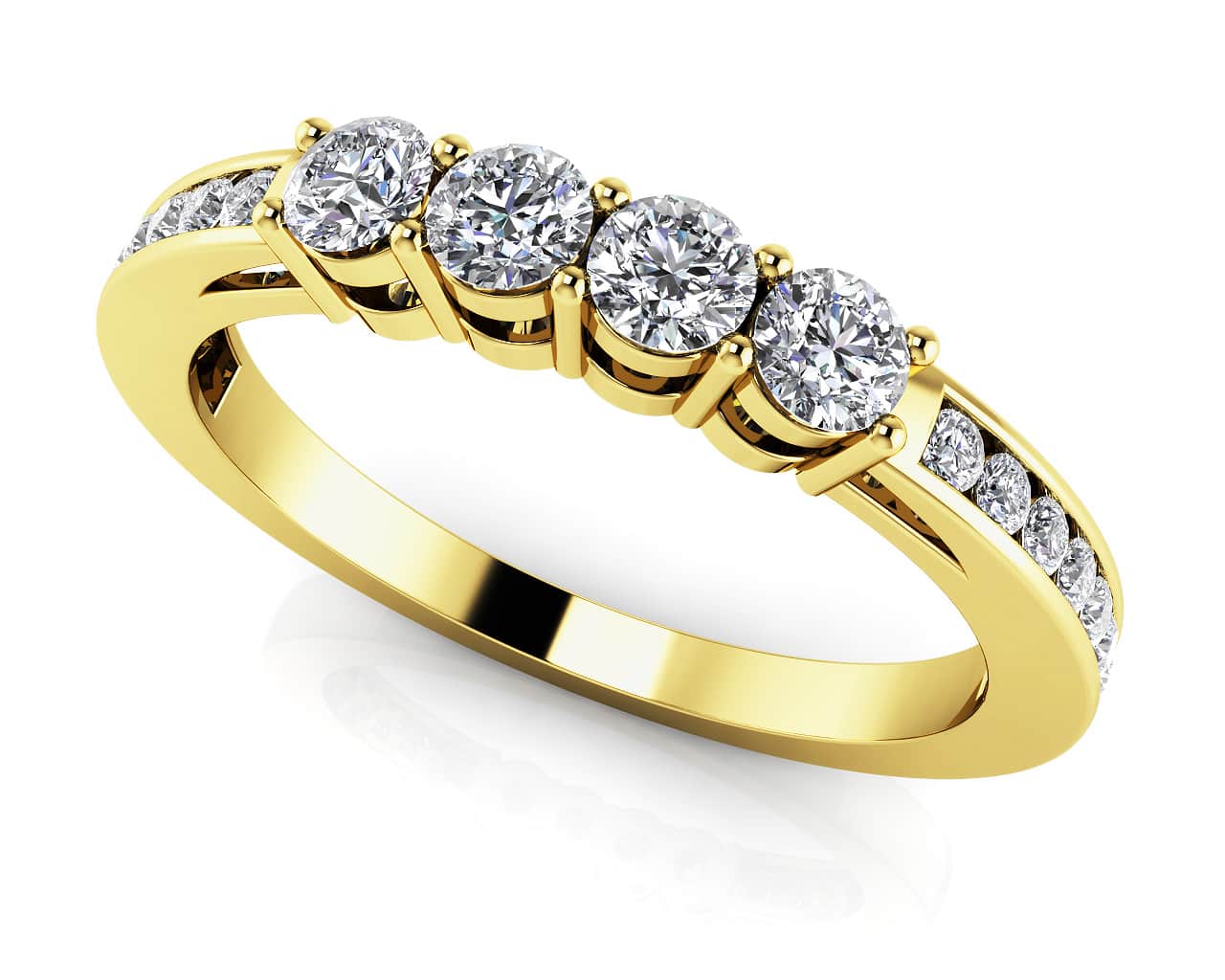 Center Four ab-Grown Diamond  Band with 0.43 ct.(finished) 1.2mm, 2.5mm - Image 2