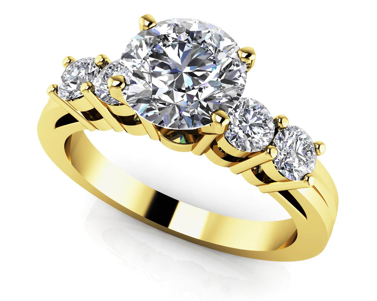 Channel Band Lab-Grown Diamond Engagement Ring with 1.53 ct. (1.25 ct. center diamond) - Image 2